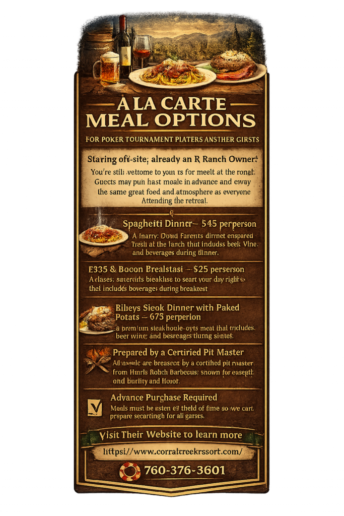 À la carte meal options